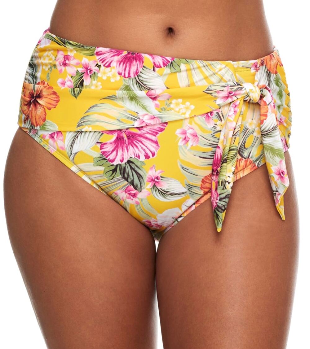 Bleu Rod Beattie Paradiso High Waist Draped Side Tie Bikini Bottom 10 NWT